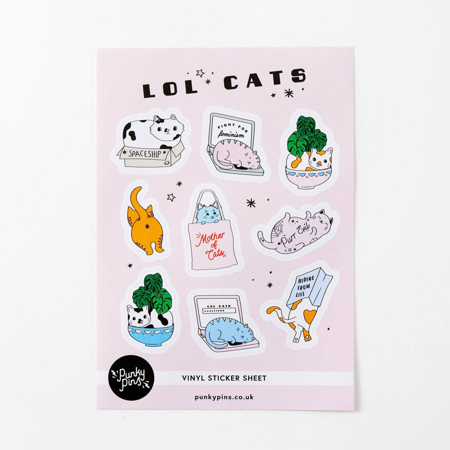 Punky Pins LOL Cats A5 Vinyl Sticker Sheet