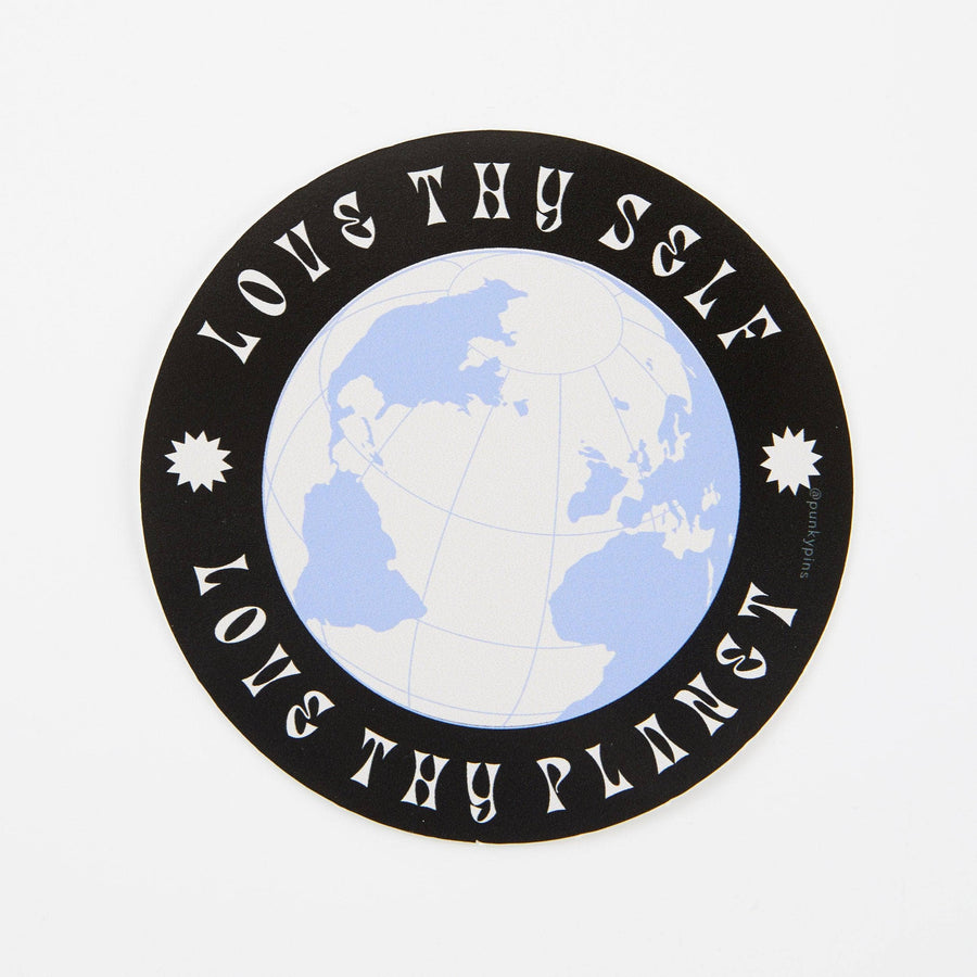 Punky Pins Love Thy Self Love Thy Planet Vinyl Sticker