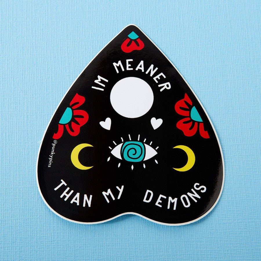 Punky Pins Meaner Than My Demons Planchette Laptop Sticker
