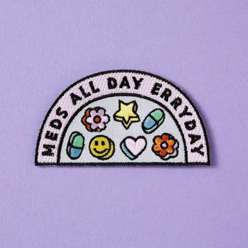 Punky Pins Meds All Day Everyday Iron-on Patch