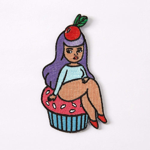 Punky Pins Mel Stringer Cupcake Babe Embroidered Iron On Patch