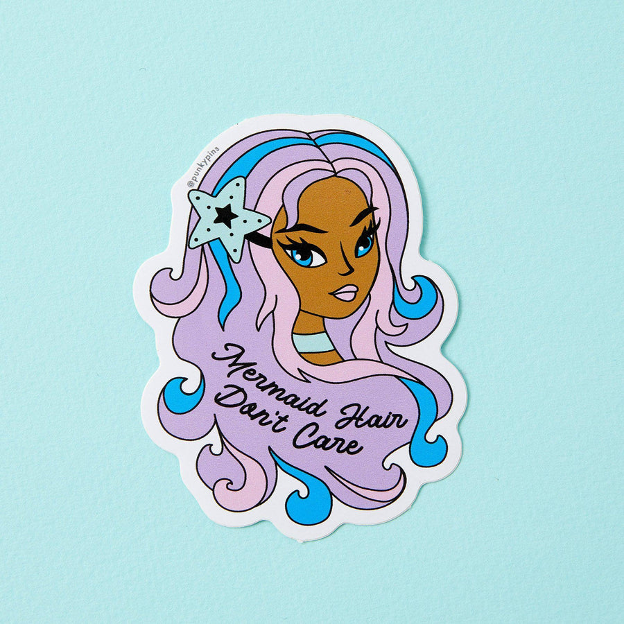 Punky Pins Mermaid Hair Don't Care Vinyl Sticker
