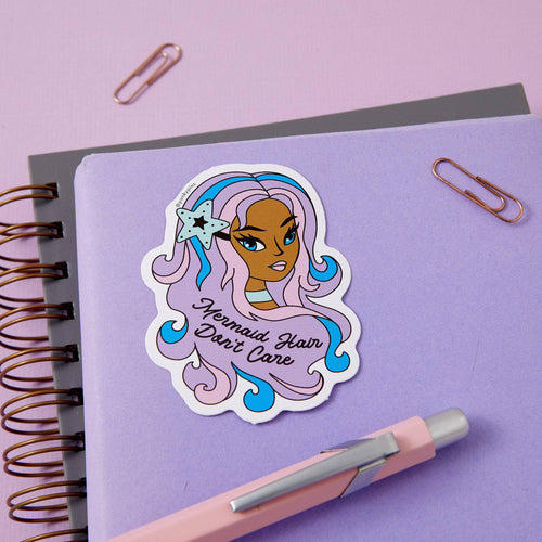 Punky Pins Mermaid Hair Don't Care Vinyl Sticker