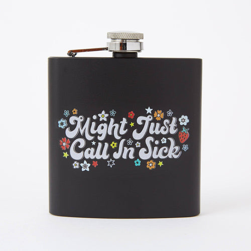 Punky Pins Might Just Phone In Sick Hip Flask