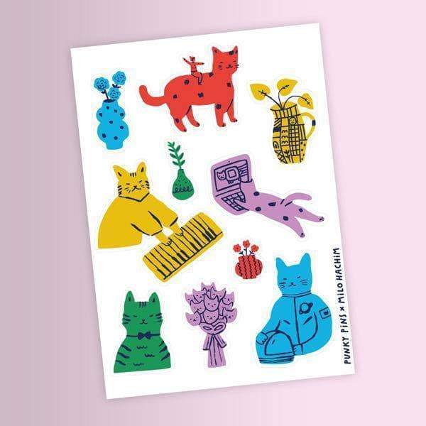 Milena Hachim Cats Sticker Sheet