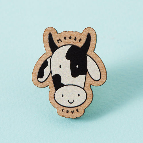 Moo-re Love Cow Wooden Eco Pin