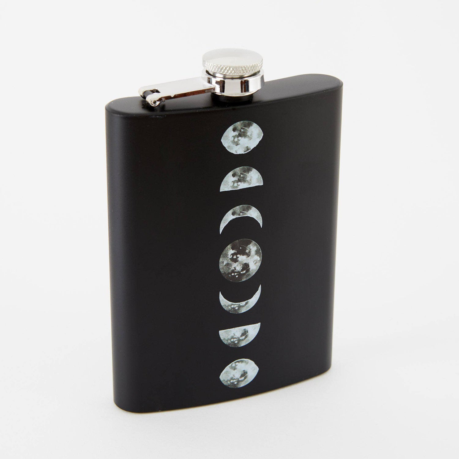 Punky Pins Moon Cycle Hip Flask - Tall Black