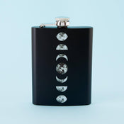 Punky Pins Moon Cycle Hip Flask - Tall Black