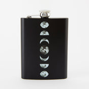 Punky Pins Moon Cycle Hip Flask - Tall Black