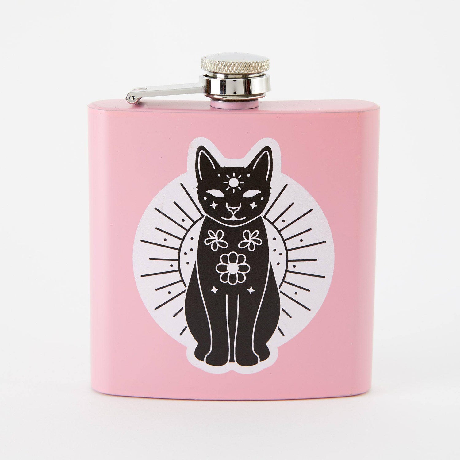 Punky Pins Mystic Mog Hip Flask - Light Pink