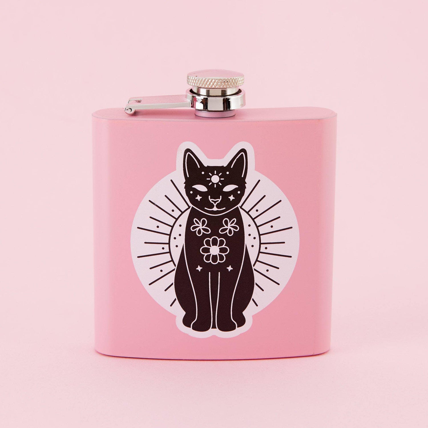 Punky Pins Mystic Mog Hip Flask - Light Pink