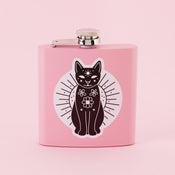 Punky Pins Mystic Mog Hip Flask - Light Pink