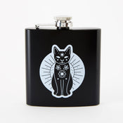 Punky Pins Mystic Mog Hip Flask - Square Black