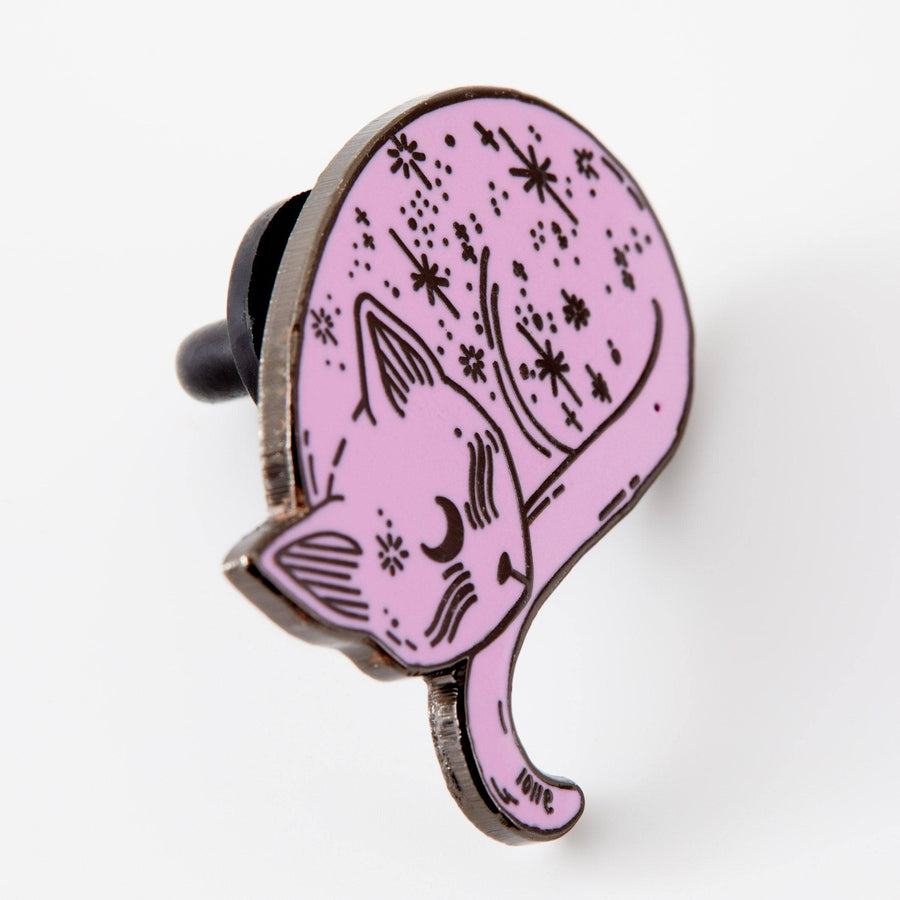 Punky Pins Mystical Cat Pink Enamel Pin - Limited Edition