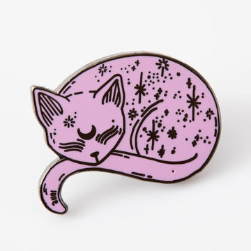 Punky Pins Mystical Cat Pink Enamel Pin - Limited Edition