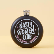 Punky Pins Nasty Women Club Black Hip Flask