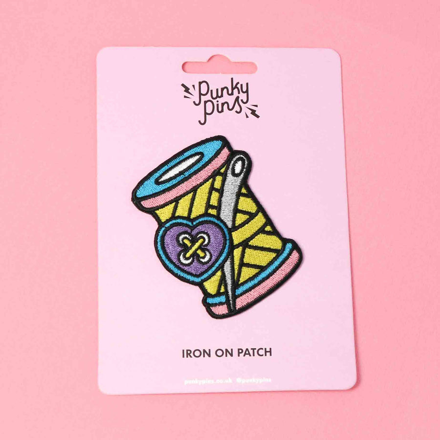 Punky Pins Needle & Thread Embroidered Iron On Patch