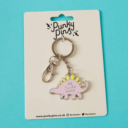 Punky Pins No Fucks Dinosaur Enamel Keyring