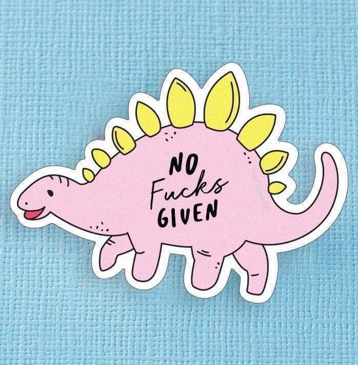 Punky Pins No Fucks Given Dinosaur Large Vinyl Sticker