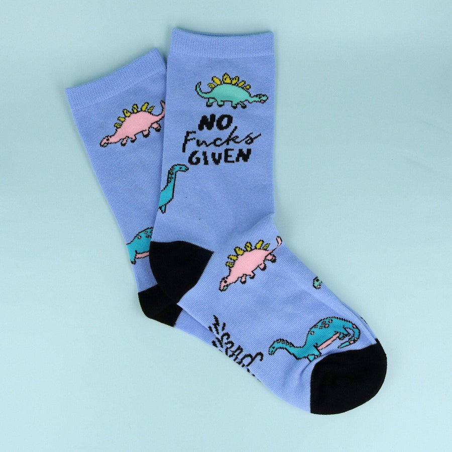 Punky Pins No Fucks Given Dinosaur Socks