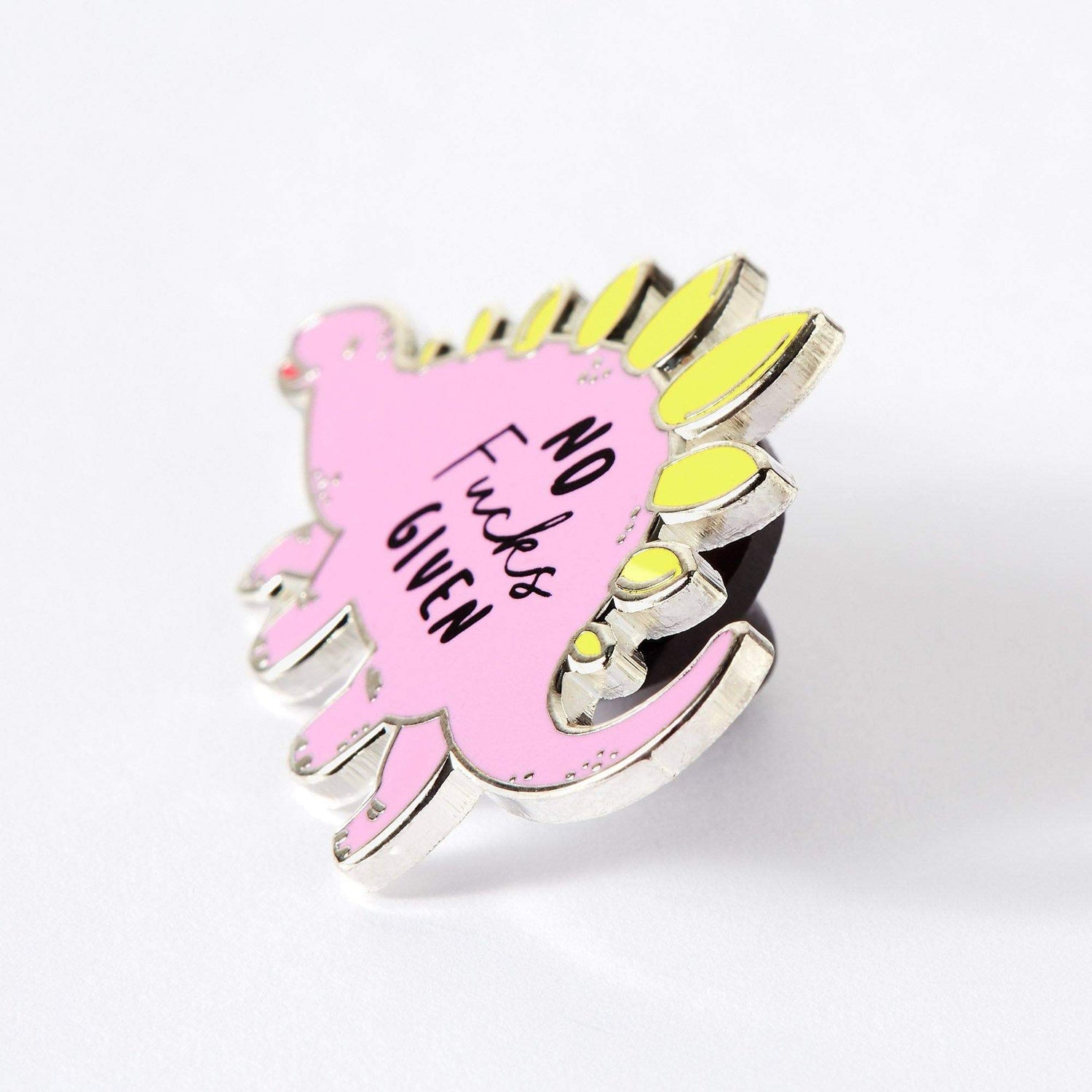 No Fucks Given Stegosaurus Dinosaur Enamel Pin