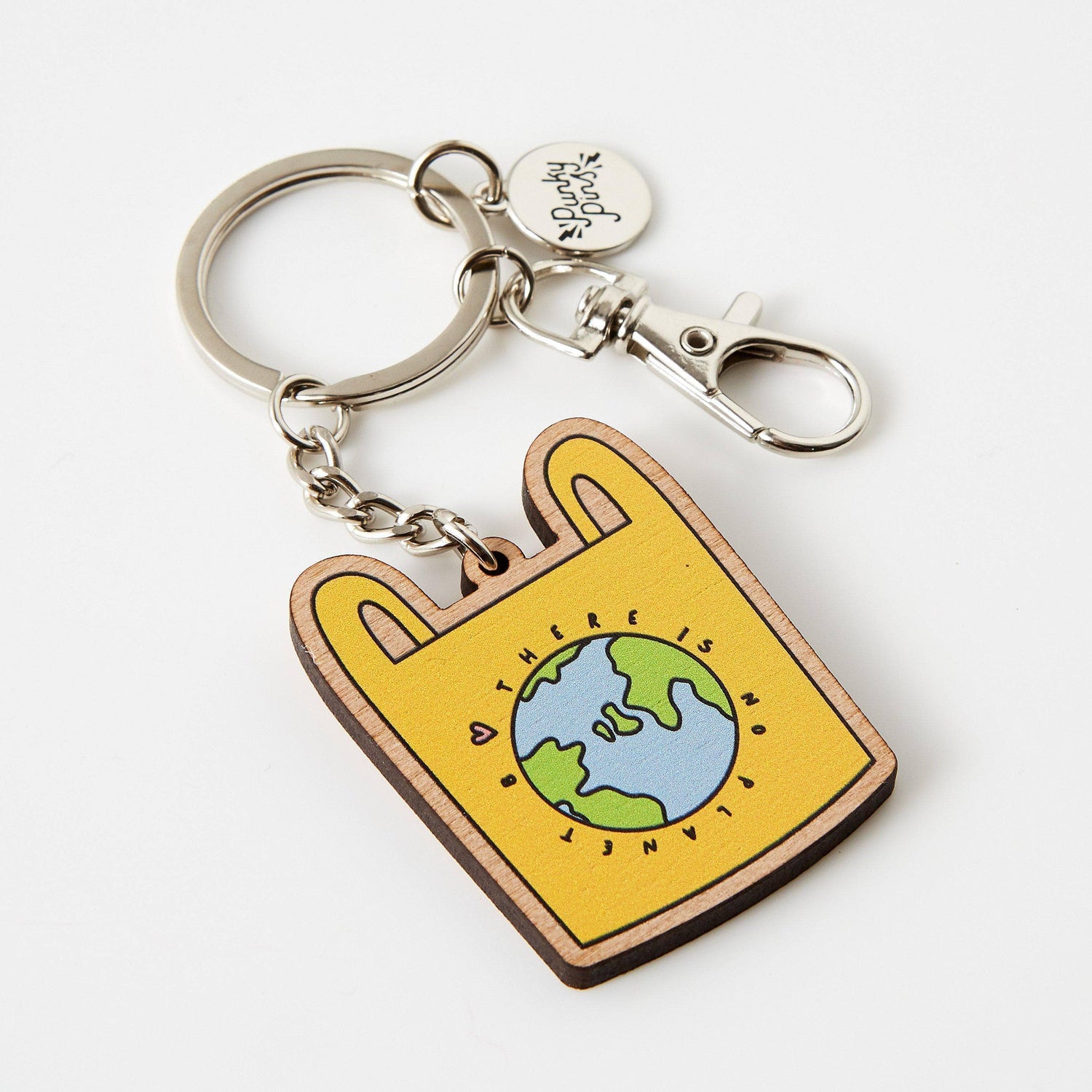 Punky Pins No Planet B Wooden Eco Keyring