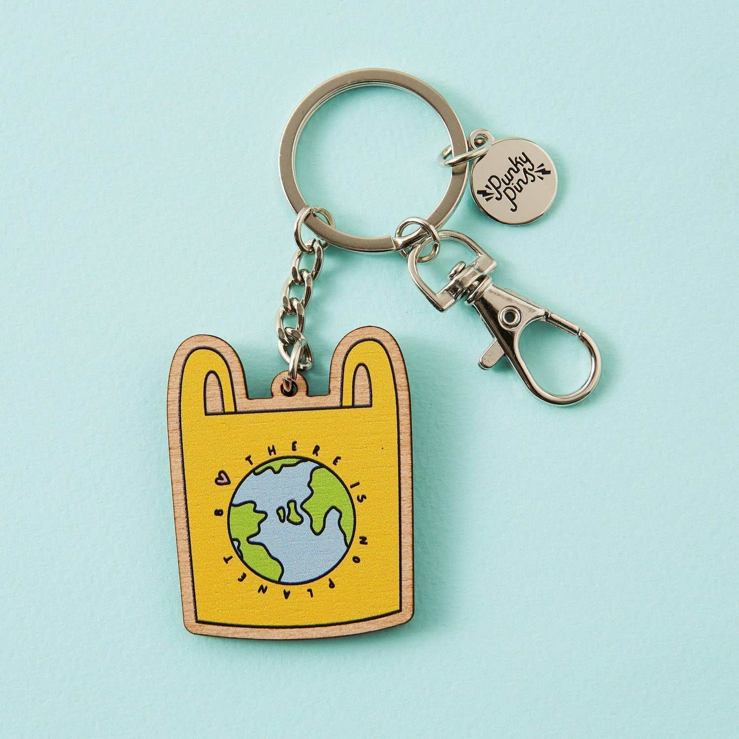 Punky Pins No Planet B Wooden Eco Keyring