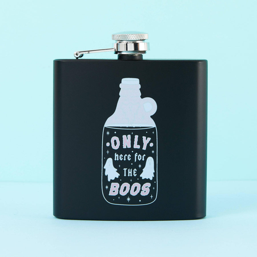 Punky Pins Only here for the boos Hip Flask - Square Black
