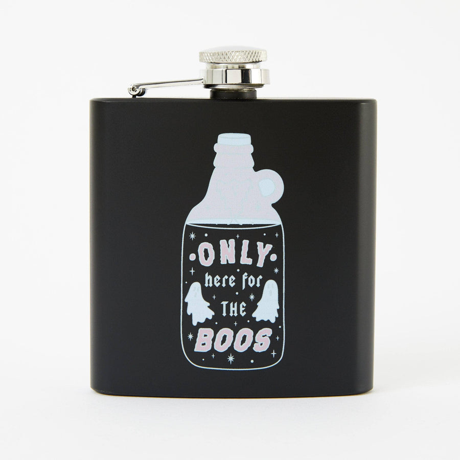 Punky Pins Only here for the boos Hip Flask - Square Black