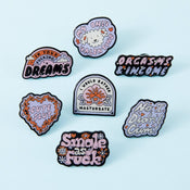 Punky Pins Orgasms & Income Eco Metal Pin