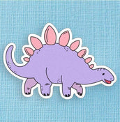 Punky Pins Pastel Lilac and Pink Stegosaurus Dinosaur Large Vinyl Sticker