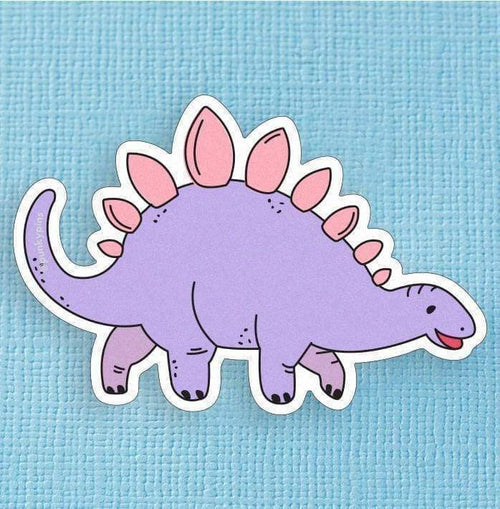 Punky Pins Pastel Lilac and Pink Stegosaurus Dinosaur Large Vinyl Sticker