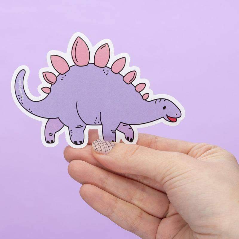 Punky Pins Pastel Lilac and Pink Stegosaurus Dinosaur Large Vinyl Sticker