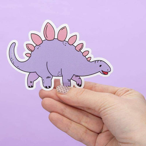 Pastel Lilac and Pink Stegosaurus Dinosaur Large Vinyl Sticker