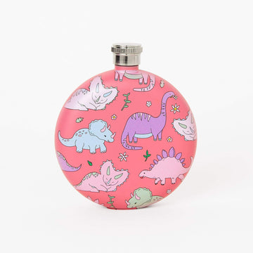 Punky Pins Pastel Pink Dinosaur Hip Flask