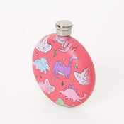 Punky Pins Pastel Pink Dinosaur Hip Flask