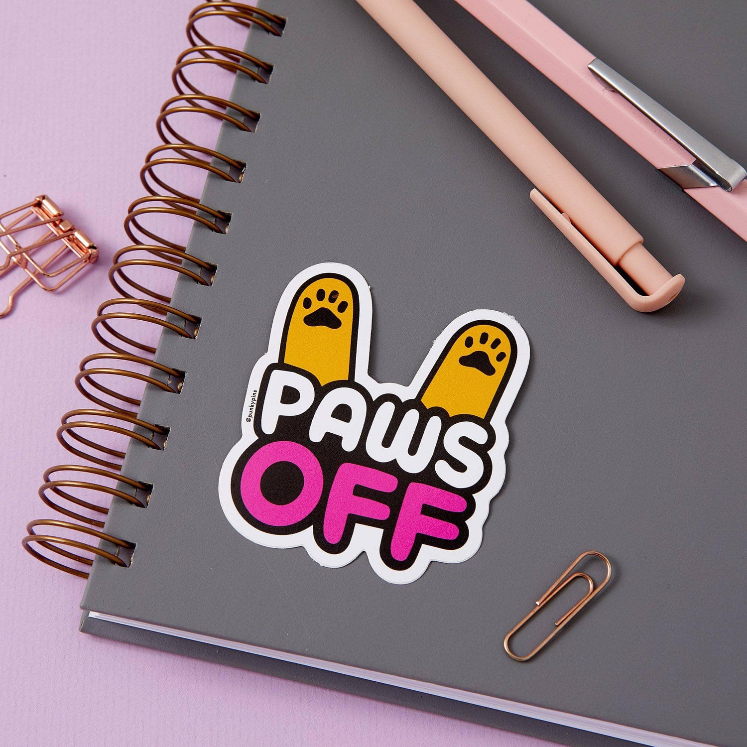 Punky Pins Paws Off Soft Vinyl Sticker