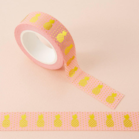 Punky Pins Pink and Gold Pineapple Washi Tape