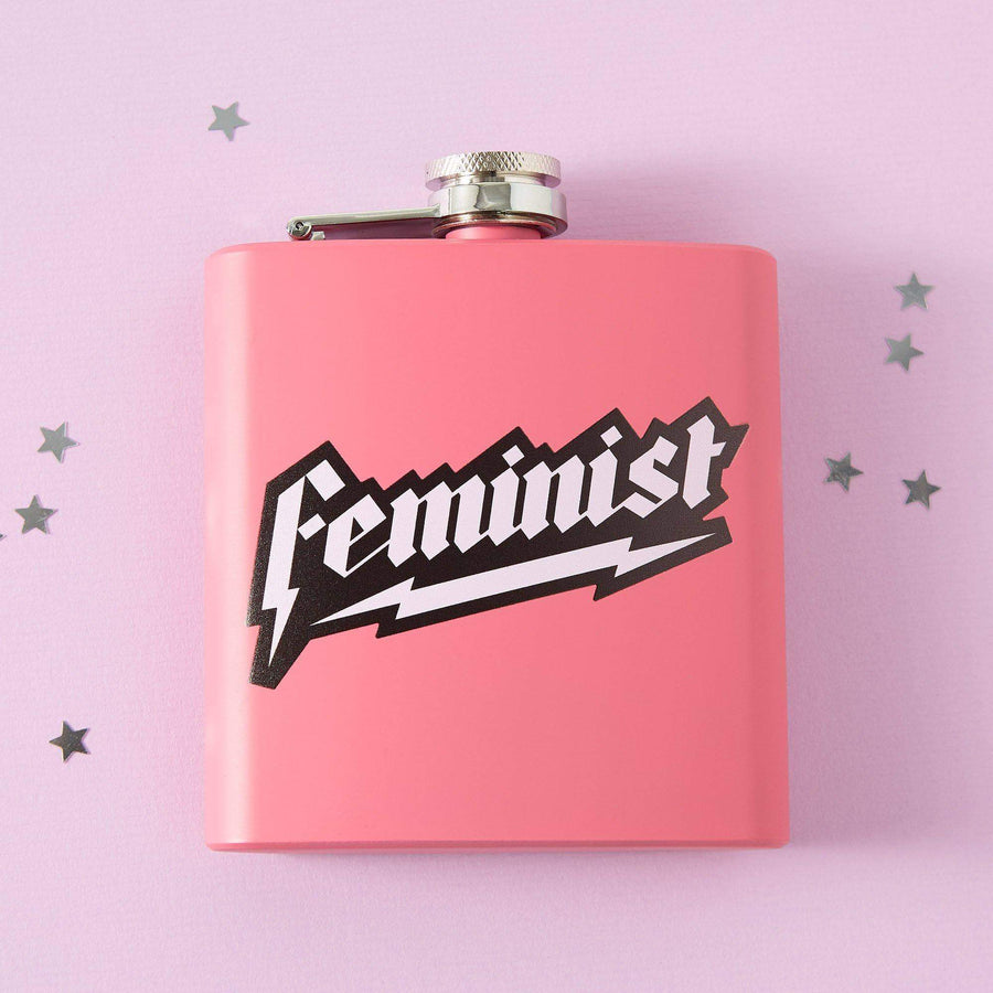 Pink Feminist Hip Flask