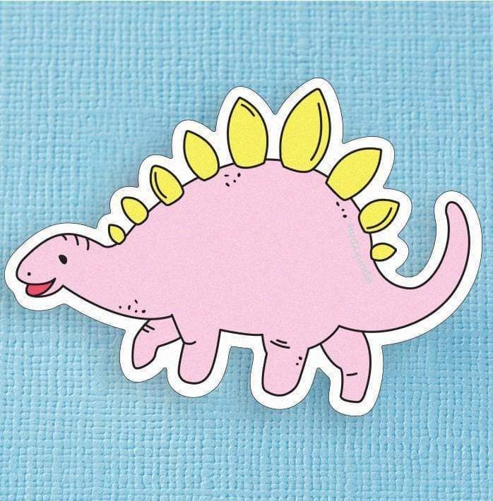 Punky Pins Pink Stegosaurus Dinosaur Large Vinyl Sticker