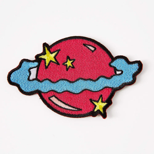 Punky Pins Planet Pink Iron On Patch