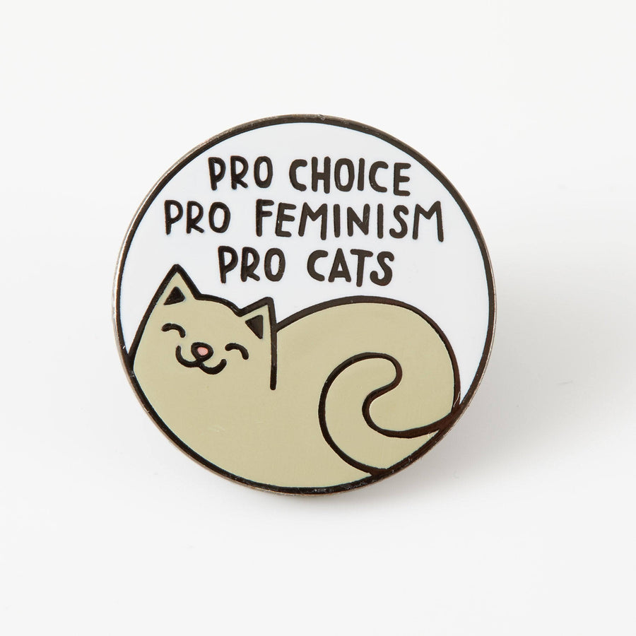 Punky Pins Pro Cats Pro Choice Grey Enamel Pin - Limited Edition