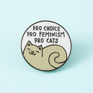 Punky Pins Pro Cats Pro Choice Grey Enamel Pin - Limited Edition