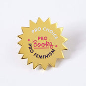 Punky Pins Pro Choice, Pro Books, Pro Feminism Enamel Pin