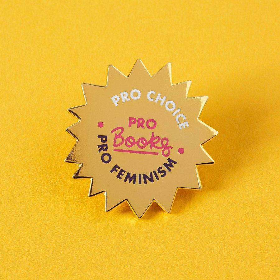 Punky Pins Pro Choice, Pro Books, Pro Feminism Enamel Pin