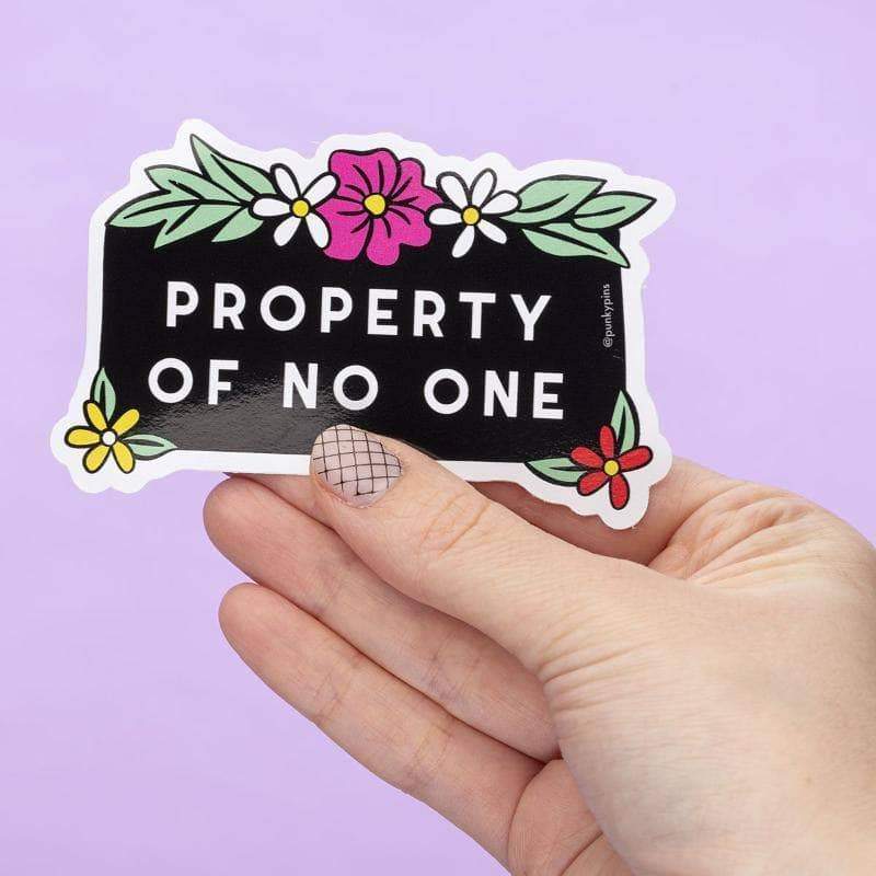 Punky Pins Property of No One Die Cut Vinyl Sticker