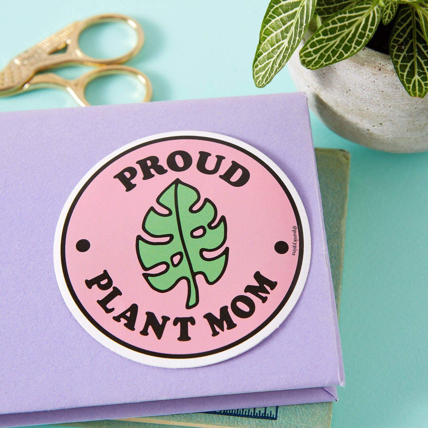 Punky Pins Proud Plant Mom Die Cut Vinyl Sticker