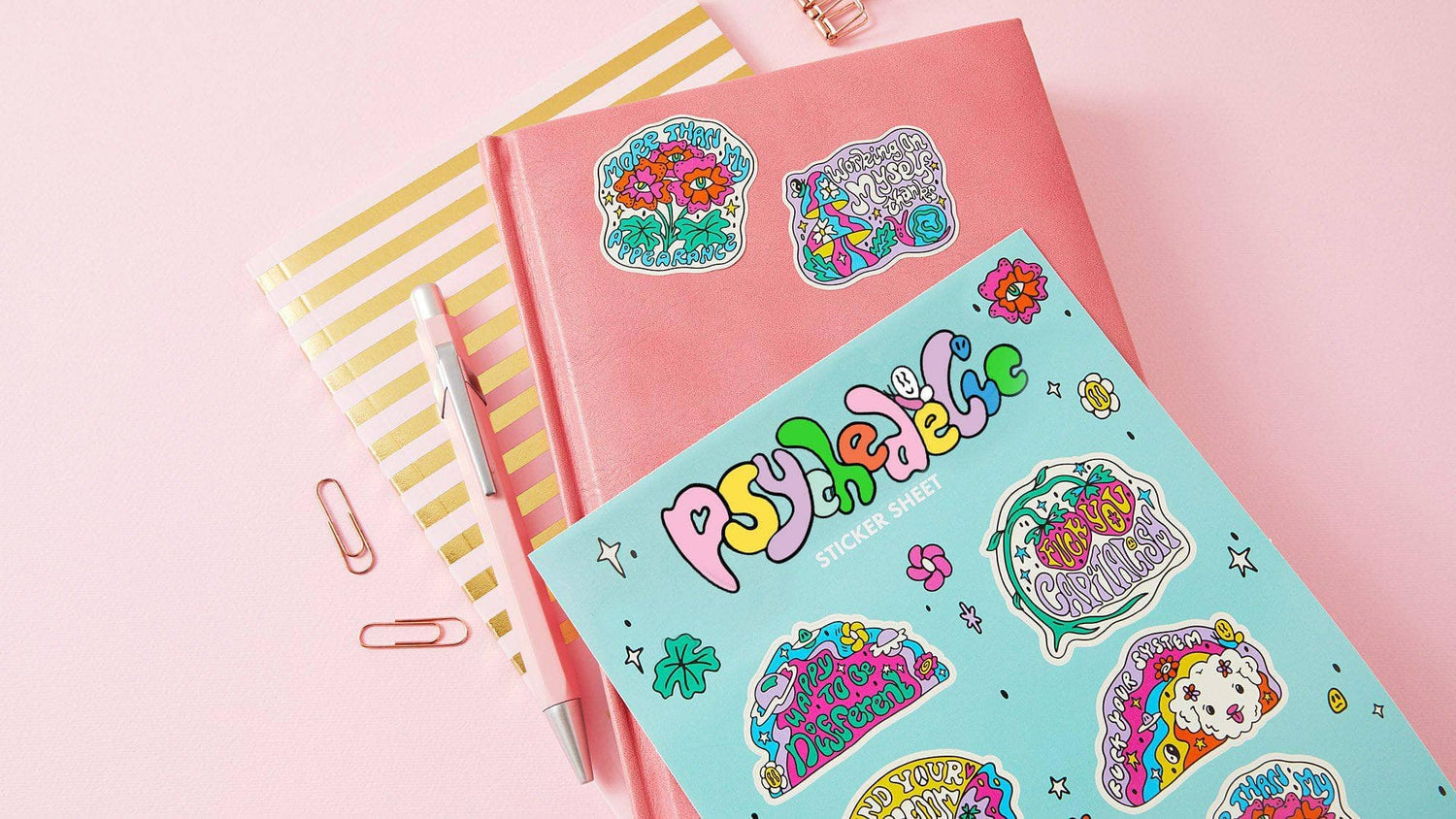 Punky Pins Psychedelic A5 Vinyl Sticker Sheet