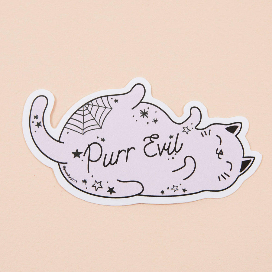 Punky Pins Purr Evil Cat Vinyl Sticker