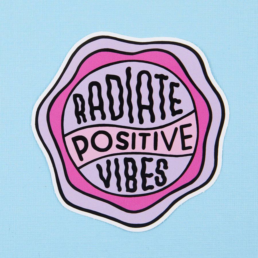 Punky Pins Radiate Positive Vibes - Purple Vinyl Sticker